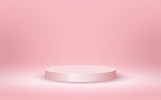 lyx 3d podium för tömma kosmetisk Produkter visa scen på mjuk rosa bakgrund vektor