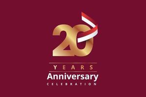 20 Jahre Jahrestag Gold Logo Vorlage Design vektor