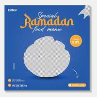 Ramadhan mat meny social media posta eller kvadrat flygblad design vektor