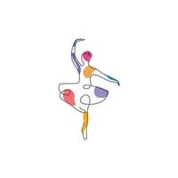Ballett Akademie tanzen Studio Linie Kunst Logo Design Symbol Vektor Illustration