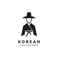 traditionell koreanska klänning hatt minimalistisk logotyp design isolerat på vit bakgrund. söder korea symbol stock vektor illustration.