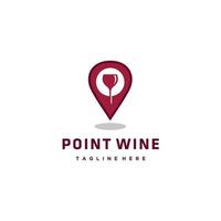 Wein Punkt Logo Symbol Vektor Design Vorlage. Wein Standort. Wein speichern.