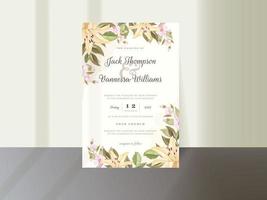 elegant blommig mall för bröllopsinbjudan vektor