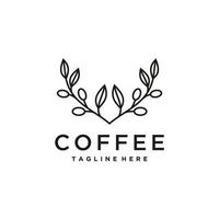 kaffe bönor organisk, kaffe affär logotyp design inspiration vektor