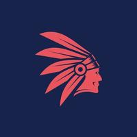 amerikanisch einheimisch Chef Apache Kopf Logo Design Inspiration vektor