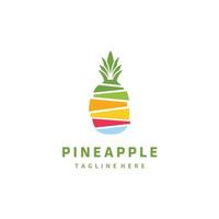 tropisch Ananas Obst Scheibe Logo Design Symbol Inspiration vektor