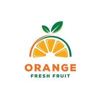 orange färsk frukt logotyp design ikon vektor inspiration