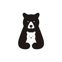 Björn och bebis, söt björnar logotyp design vektor