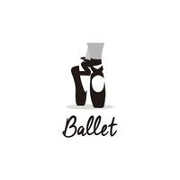 Ballett Akademie tanzen Studio Schuh Silhouette Logo Design Symbol Vektor Illustration