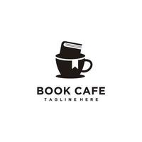 Cafe Buch und Tasse minimalistisch Logo Design Symbol Vektor