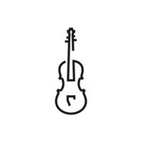 Violine Viola Geige Cello Instrument Linie Kunst Logo Design vektor