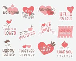 Valentinstag-Etiketten und -Elemente, Valentinstag-Geschenketiketten, Liebesgeschenkanhänger. vektor