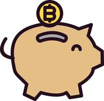 Bitcoin Schweinchen Bank Vektor Symbol