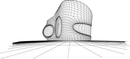 3d illustration av byggnad i begrepp vektor