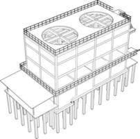 3d Illustration von industriell Gebäude vektor