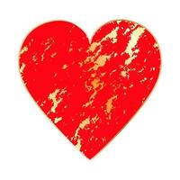 glücklich Valentinstag Tag. groß rot Herz mit Gold marmoriert Textur. vektor