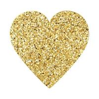 Lycklig hjärtans dag. stor guld glitter hjärta. vektor