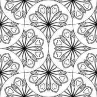 abstrakt Mandala Fisch Rahmen nahtlos Muster. Zier Fliese, Mosaik Hintergrund. Blumen- Patchwork Unendlichkeit Karte. Arabisch, indisch, Ottomane Motive. vektor