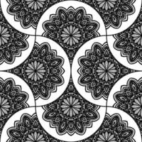 abstrakt Mandala Fisch Rahmen nahtlos Muster. Zier Fliese, Mosaik Hintergrund. Blumen- Patchwork Unendlichkeit Karte. Arabisch, indisch, Ottomane Motive. vektor