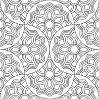 abstrakt Mandala Fisch Rahmen nahtlos Muster. Zier Fliese, Mosaik Hintergrund. Blumen- Patchwork Unendlichkeit Karte. Arabisch, indisch, Ottomane Motive. vektor