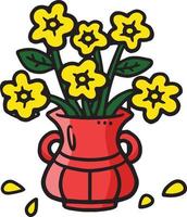 Blume Vase Karikatur farbig Clip Art Illustration vektor