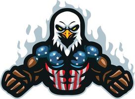 Karikatur amerikanisch Adler Maskottchen Design vektor