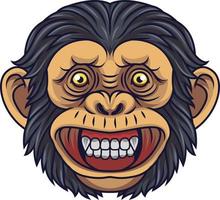 Karikatur Schimpanse Kopf Maskottchen vektor