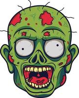 tecknad serie zombie huvud vektor