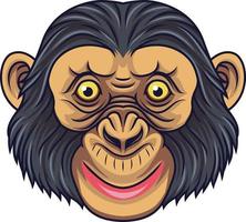 Karikatur Schimpanse Kopf Maskottchen vektor