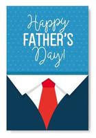 glückliche Vatertagskarte mit Hemd und Krawattendekoration vektor