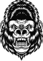 Karikatur Gorilla Kopf Maskottchen Design vektor