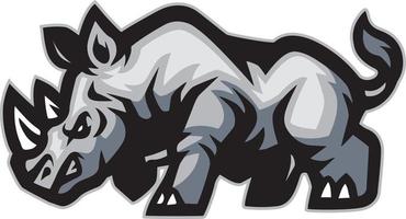 tecknad serie arg noshörning maskot design vektor