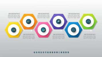 Infografik-Vorlage für Präsentationsgeschäfte mit 6 Optionen vektor