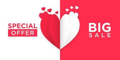 zwei Töne glücklichen Valentinstag Hintergrund Sonderangebot vektor