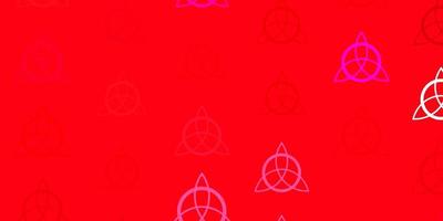 hellrosa, roter Vektorhintergrund mit okkulten Symbolen. vektor