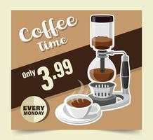kaffe tid design vektor