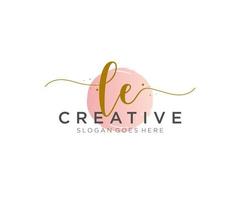 Initial le feminine Logo Beauty Monogramm und elegantes Logo-Design, Handschrift-Logo der Erstunterschrift, Hochzeit, Mode, Blumen und Pflanzen mit kreativer Vorlage. vektor