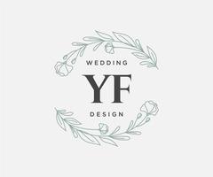 yf initialer brev bröllop monogram logotyper samling, hand dragen modern minimalistisk och blommig mallar för inbjudan kort, spara de datum, elegant identitet för restaurang, boutique, Kafé i vektor