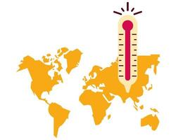 Heizungserdungskarte mit Thermometer vektor