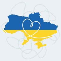 isolerat Karta av ukraina med dess flagga hjälp ukraina vektor