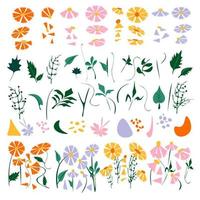 vild blomma färgrik , retro 70s 80s 90s botanisk design blommig illustration av prästkragar.vårtid blommor dekoration vektor växt konst.