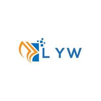 lyw Anerkennung Reparatur Buchhaltung Logo Design auf Weiß Hintergrund. lyw kreativ Initialen Wachstum Graph Brief Logo Konzept. lyw Geschäft Finanzen Logo Design. vektor