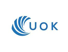 uok Brief Logo Design auf Weiß Hintergrund. uok kreativ Kreis Brief Logo Konzept. uok Brief Design. vektor