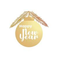 Frohes neues Jahr goldener Schriftzug im Ball vektor
