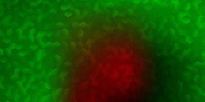 ljusgrön, röd vektorstruktur med färgglada hexagoner. vektor
