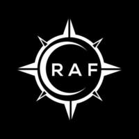 raf abstrakt teknologi cirkel miljö logotyp design på svart bakgrund. raf kreativ initialer brev logotyp begrepp. vektor