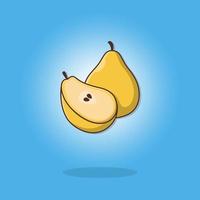 päron frukt färsk ikon vektor design