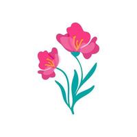 Rosa Blume Hand gezeichnet isolieren im Gekritzel Stil. ein schön Frühling Pflanze mit zart Blütenblätter vektor