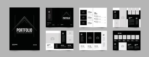 die Architektur Portfolio und Innere Portfolio Layout Vorlage vektor