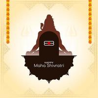 glückliche maha shivratri lord shiva anbetung religiöse festivalkarte vektor